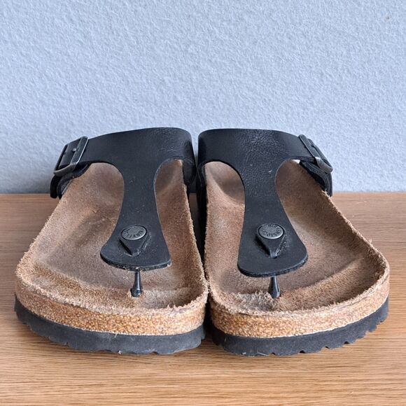 Birkenstock Women’s 38 US 7 Gizeh Thong Sandals Black Flat Summer Casual Boho - Picture 2 of 11